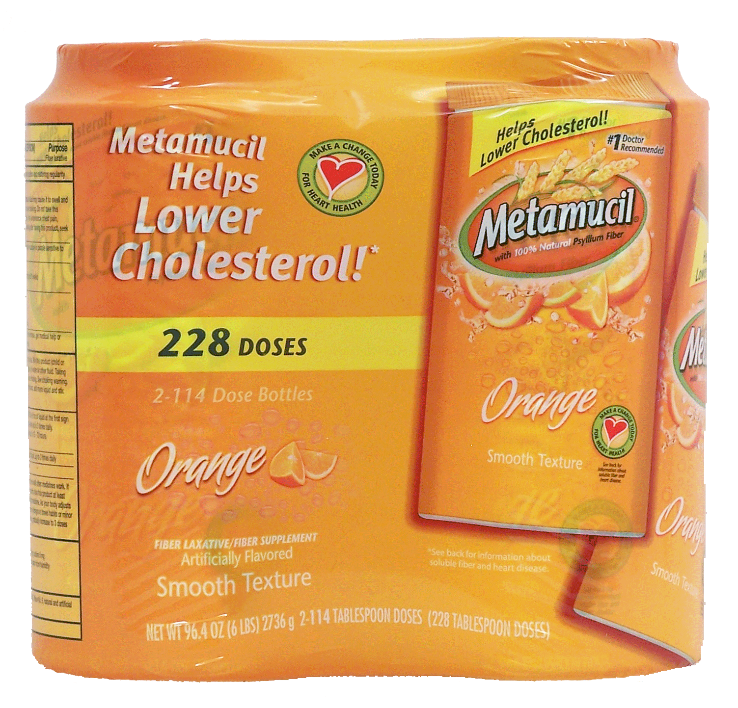 Metamucil  fiber laxative/supplement 228 doses, orange smooth texture Full-Size Picture